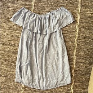 Off-Shoulder Light Blue chambray Women's dress